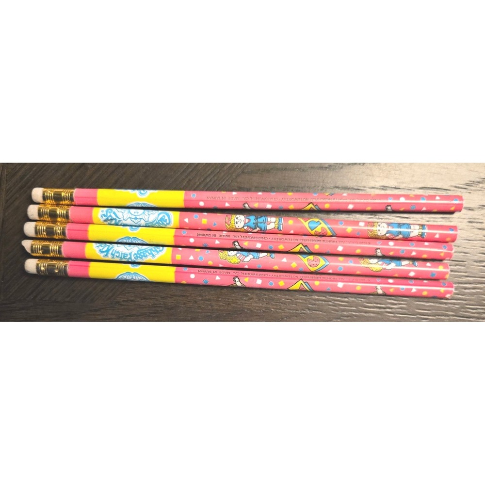 Vintage 1990 Cabbage Patch Kids Pencil Set (5)‎